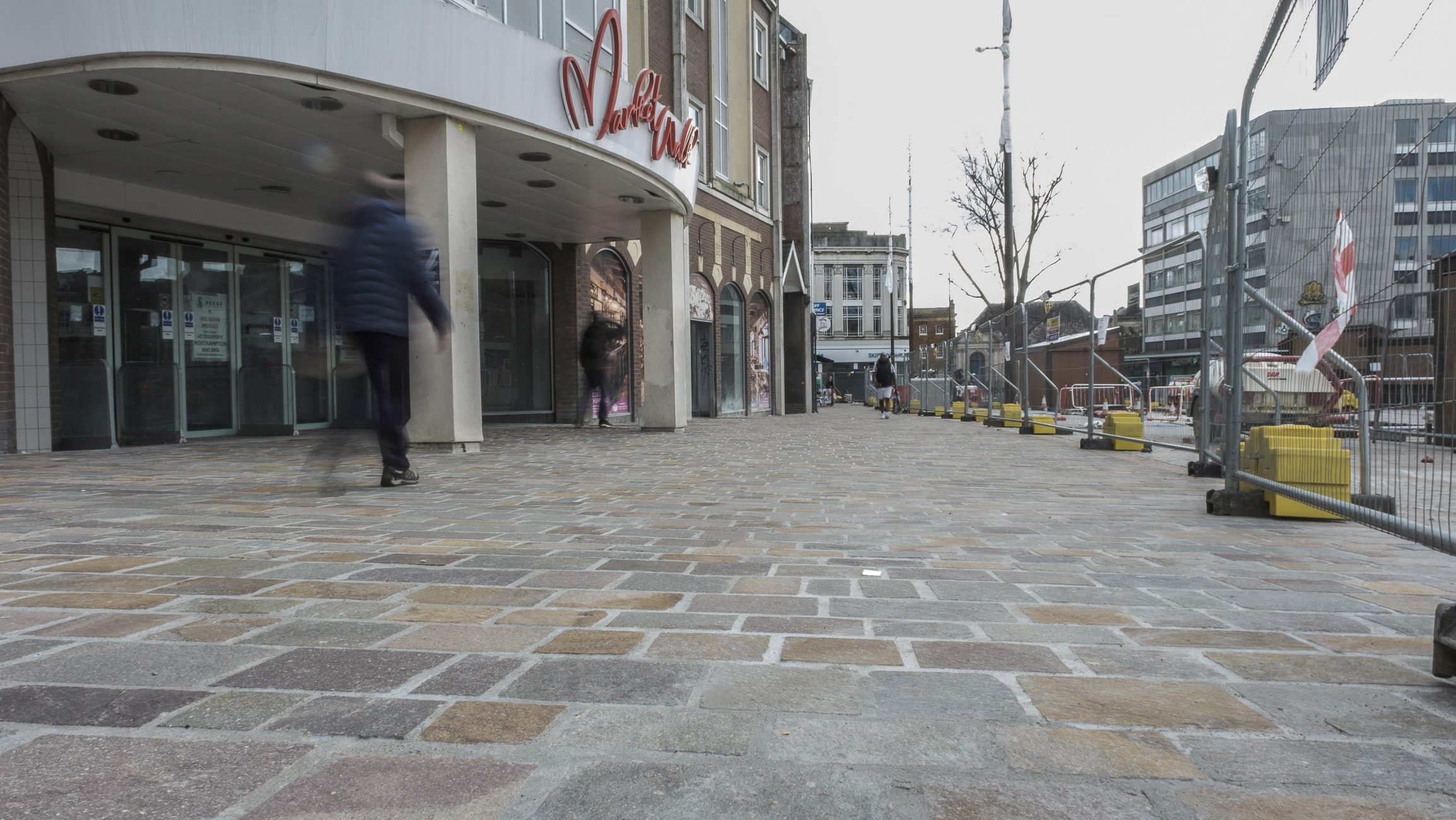 Newly opened paving on the Market Square that connects the Grosvenor centre with Abington Street